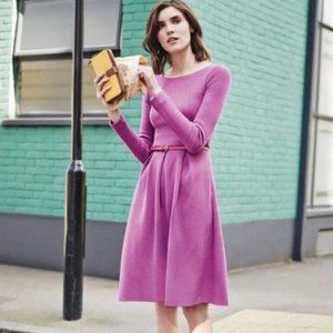 BODEN Lindsey Cotton Blend Textured Ponte Dress in Orchid Size 4R
